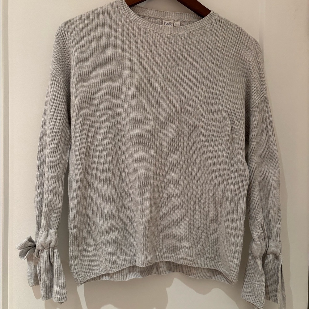 Twik Light Gray Ribbed Knit Top
